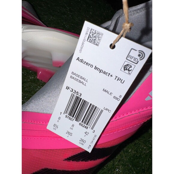 Adidas Adizero Impact+ TPU PE Baseball Cleats Molded Pink Men\'s 8.5 IF3353 NEW